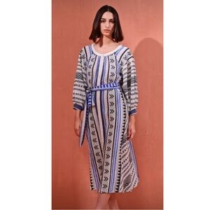 NWT Devotion Twins Anteda Jaquard Belted Midi Dress, Size S